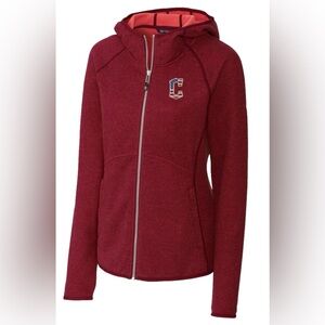 Cleveland Guardians Cutter & Buck Americana Logo Sweater-Knit Full-Zip Hoodie M
